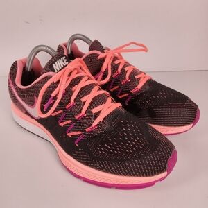 Nike Women's Black with Pink & Coral Running Sneakers